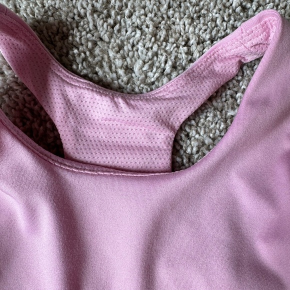 Girls Light Pink Athletic Tank Top racerback built in bra size XS 4/5 - Picture 4 of 7